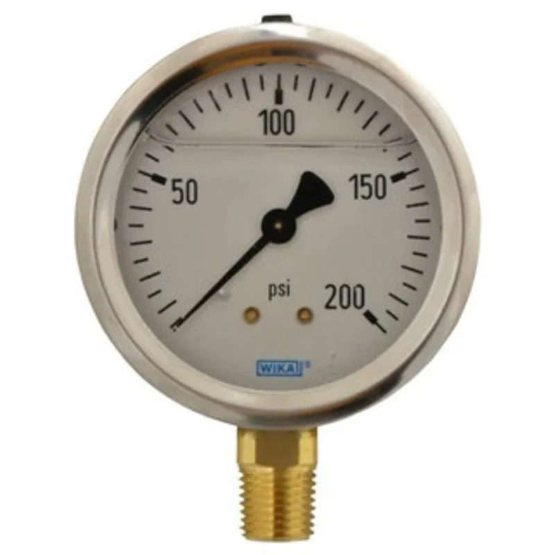 WIKA Oil Filled Air Pressure Gage #9767088, 0-200 PSI - 61-327-3